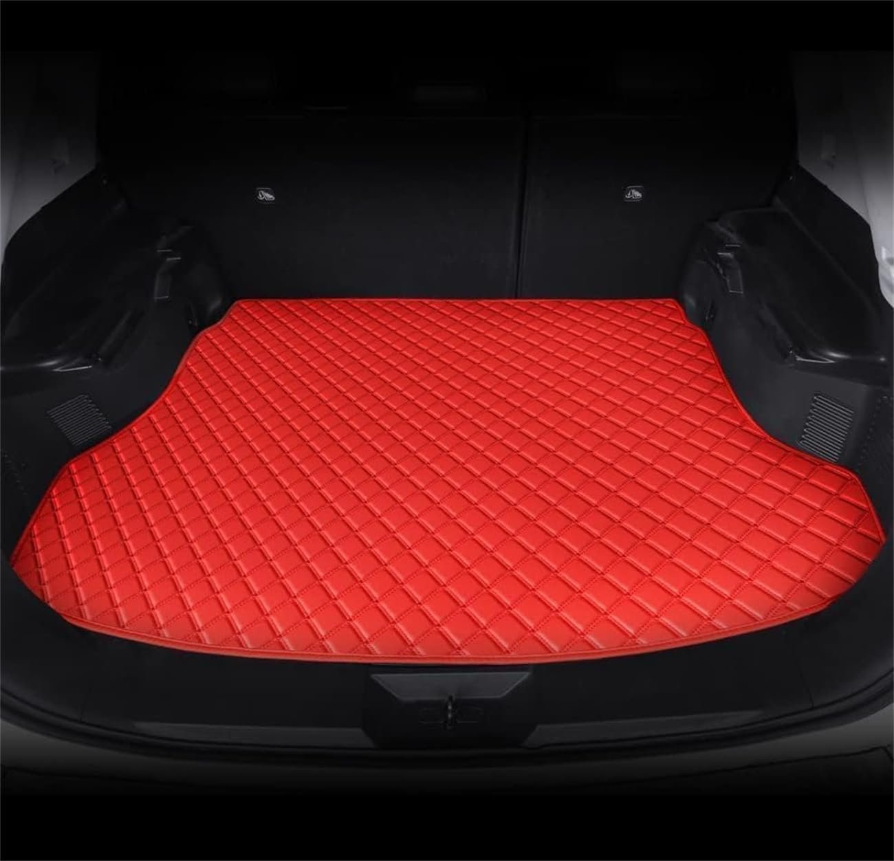 Custom Making Trunk Mats Cargo Mats Fit for 99.9% Sedan SUV All Weather Protection Leather Liners Trunk Mat Cargo Liners (red)