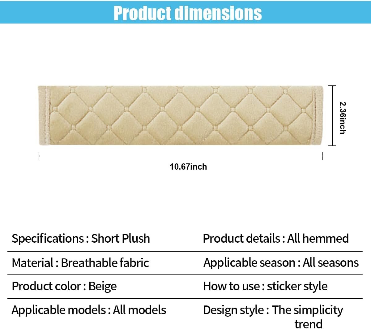 2PCS Universal Car Seatbelt Pad Cover, Long Crystal Velvet Shoulder Cover Kit for Adults and Children, Helps Avoid Friction on Shoulder and Neck, Fits All Cars and Packs - Image 2