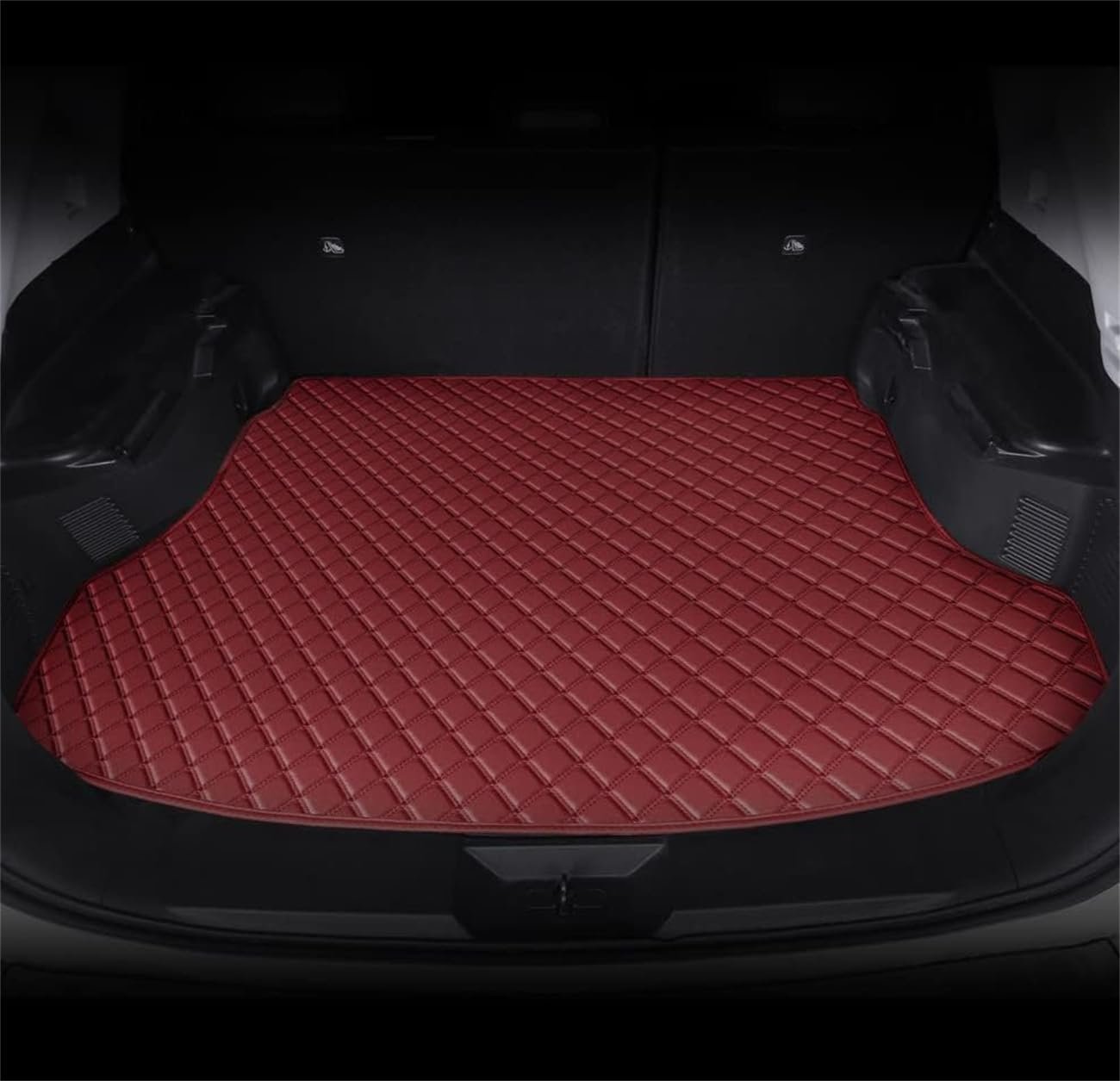 Custom Making Trunk Mats Cargo Mats Fit for 99.9% Sedan SUV All Weather Protection Leather Liners Trunk Mat Cargo Liners (Wine red)