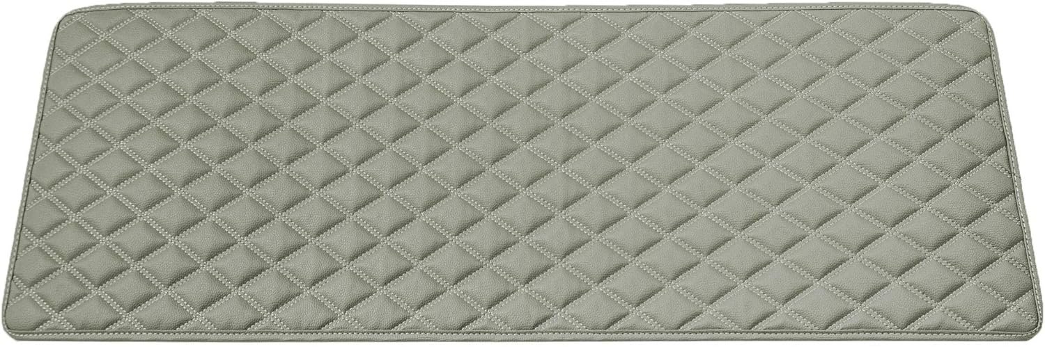 F16501 Deluxe Heavy-Duty Faux Leather Multi-Purpose Cargo Liner, Diamond, 14”, Gray Color w. Gift- Fit Most Car, Truck, SUV, or Van - Image 2