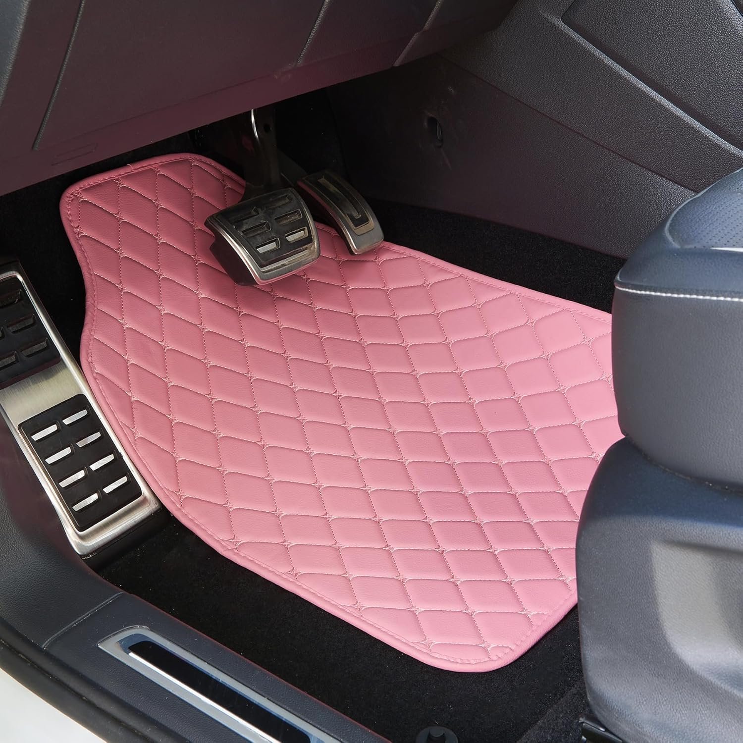 Luxury Leather Car Mats - Universal Fit All Weather Car Floor Mats - Full Set for , Van & Truck - Image 2